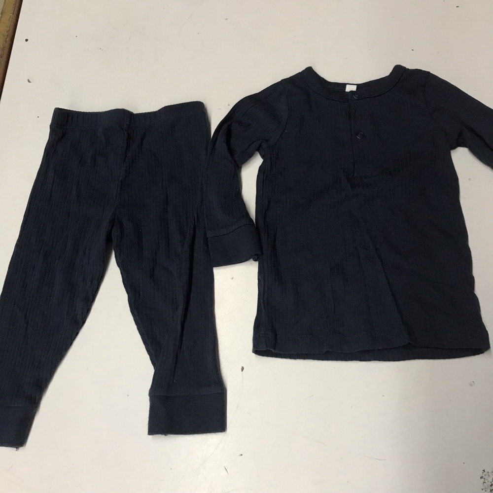 MORI Baby Navy Bamboo/Organic Cotton 2 PC SET 9-12 month Rib Knit Boys/Girls